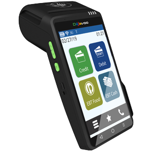 Dejavoo QD2 Mobile Wireless Android Bluetooth, WiFi and 4G Terminal Refurbished — front view